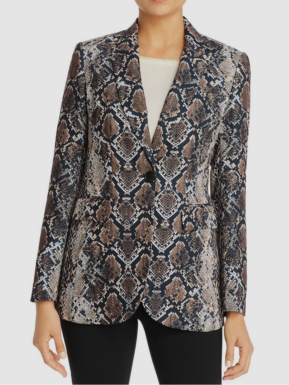 Elie Tahari Jovanna Snake Print Single-Button S NWOT